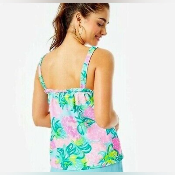 Lilly Pulitzer Tropical Pink and Green Tank Top - Picture 13 of 14